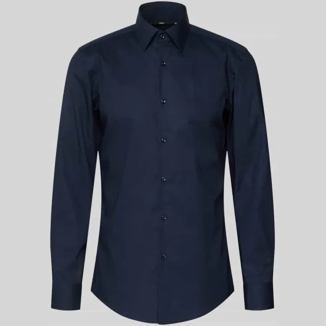 Boss slim fit zakelijk overhemd met extra lange mouw donkerblauw, foto 2