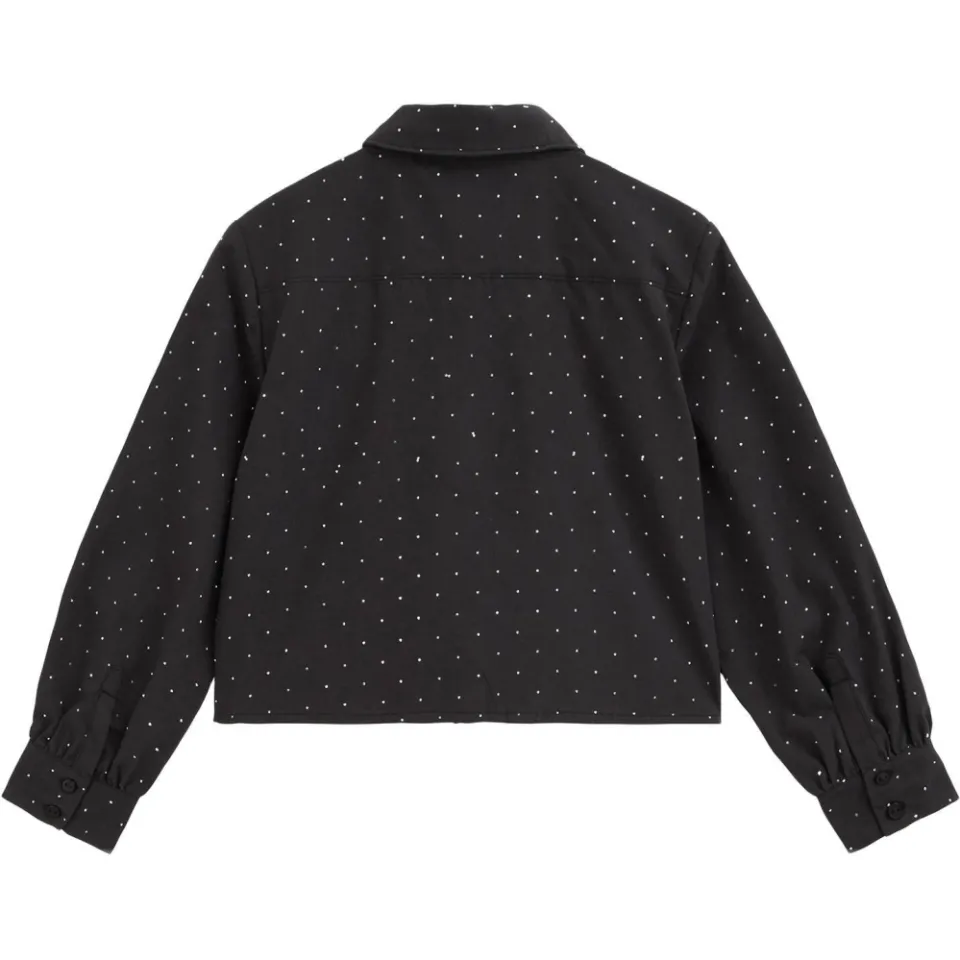 WE Fashion blouse met strass-steentjes zwart, foto 4