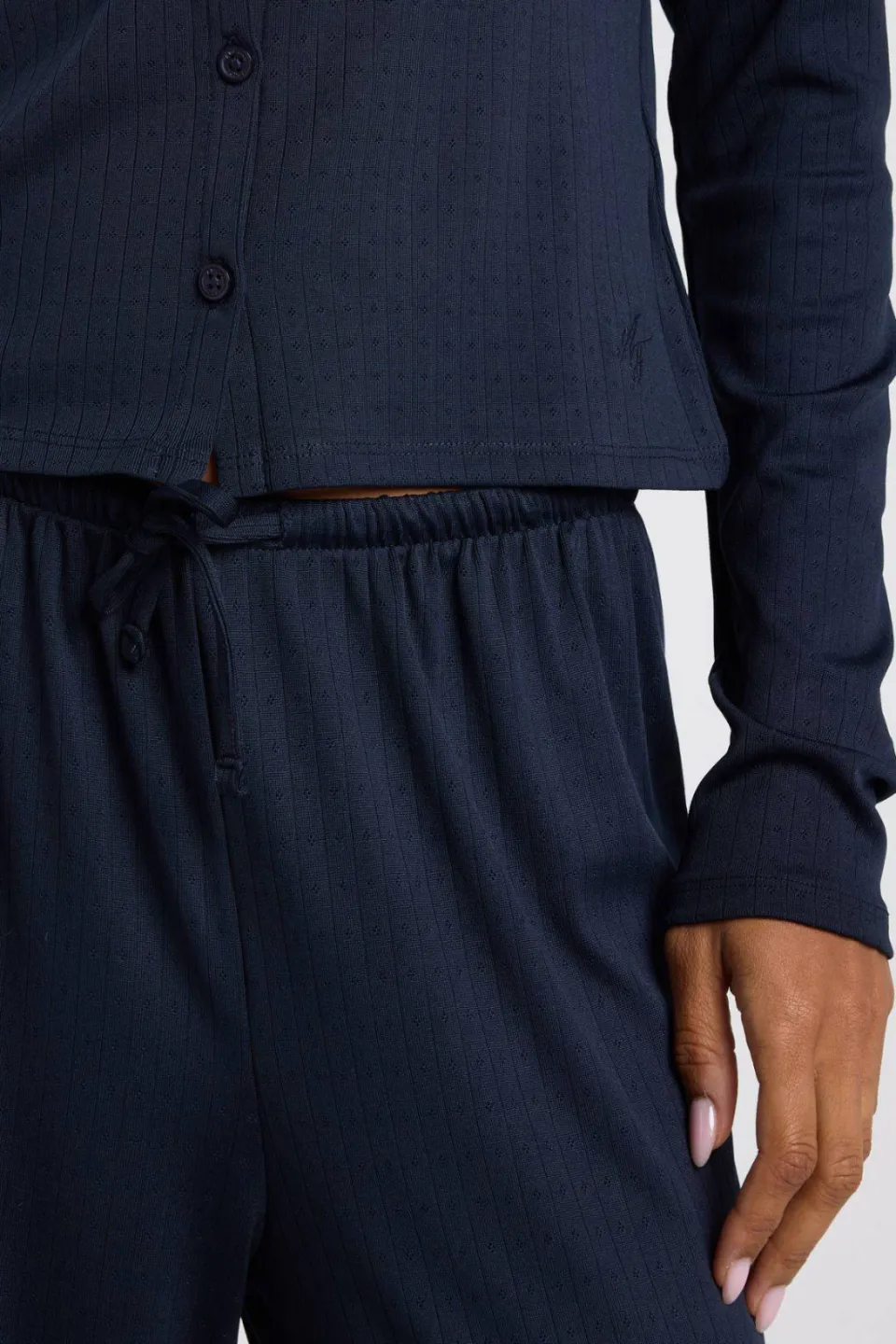 America Today pyjamabroek met ajourdetails - donkerblauw, foto 5