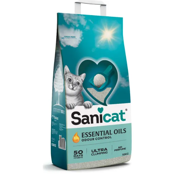 Sanicat Essential Oils Ultra Clumping geurloze kattenbakvulling 10 kg