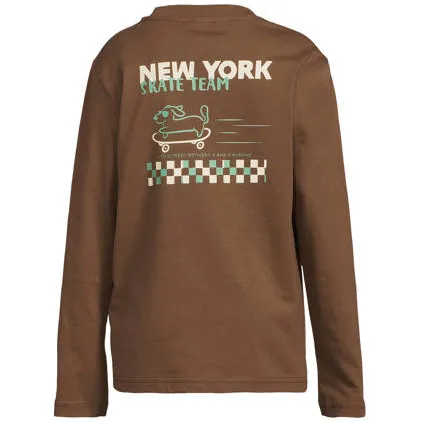 Orange Stars longsleeve met backprint donkerbruin, foto 3