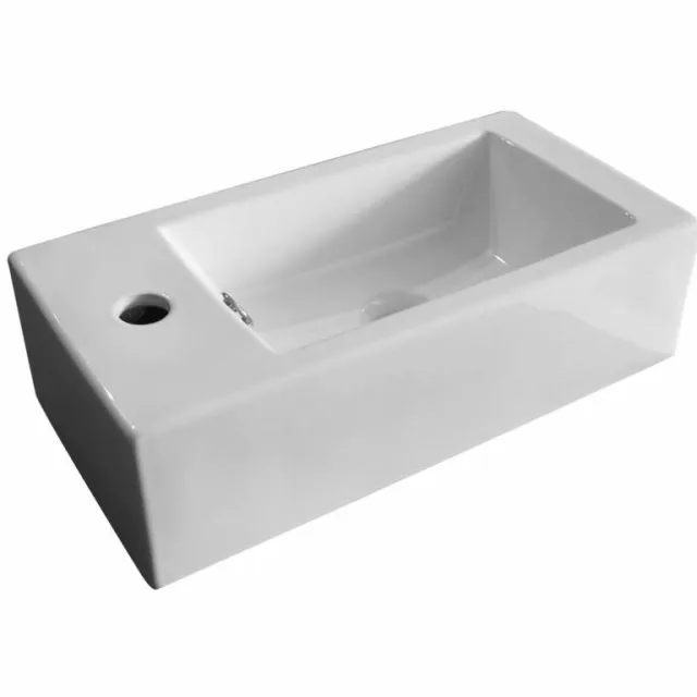 Go by Van Marcke Fontein VM Go Recto Rechthoek 24x50x12 cm Porselein Glans Wit Go by Van Marcke