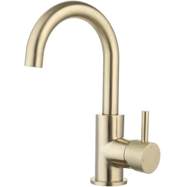 Sanilux Largo wastafelmengkraan goud geborsteld