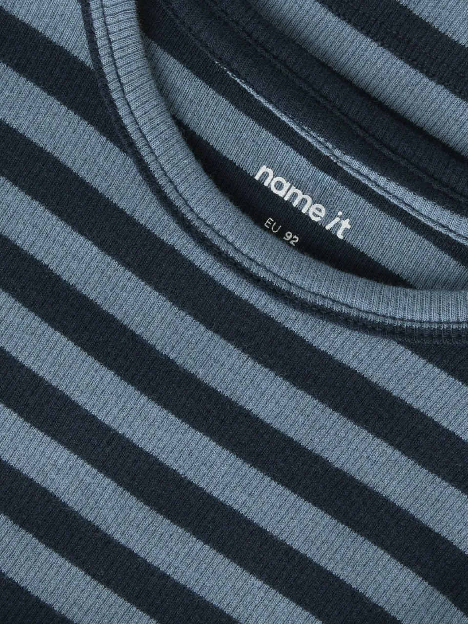 NAME IT MINI slim fit gestreepte longsleeve donkerblauw, foto 3