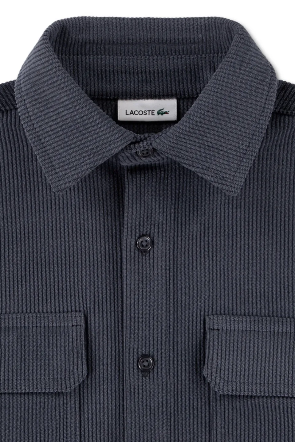 Lacoste corduroy overshirt met logo - antraciet, foto 3