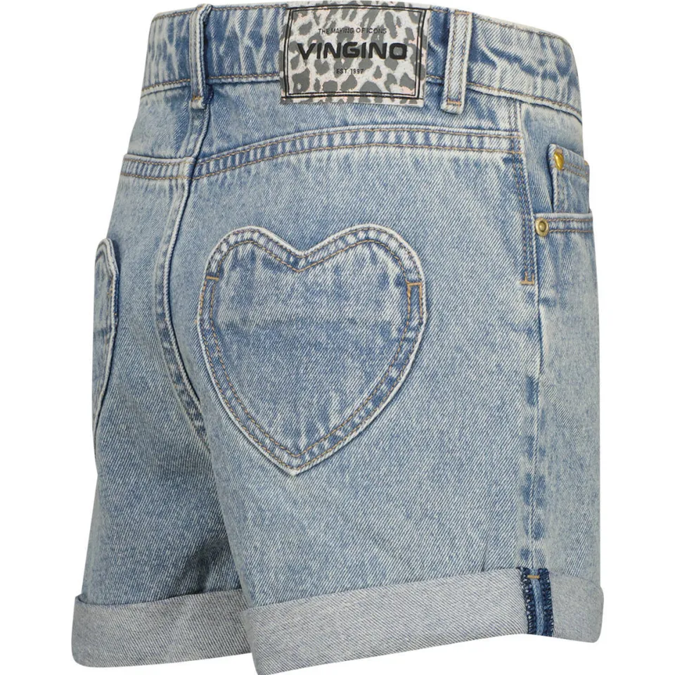 Vingino relaxed jeansshort lichtblauw denim, foto 5