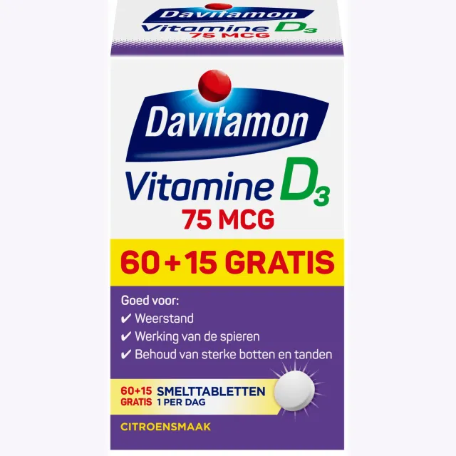 Davitamon vitamine D3 75 mcg smelttabletten, foto 2
