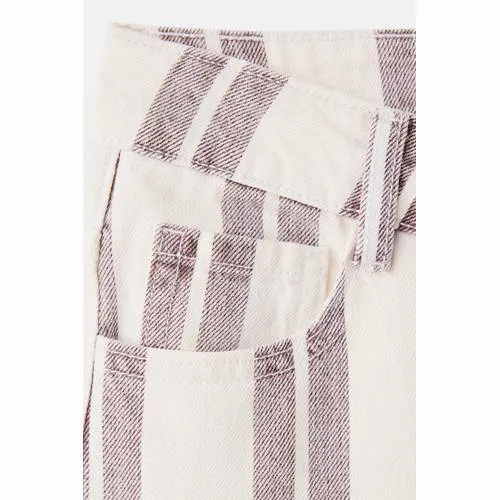 Mango TEEN wide leg gestreepte jeans - lichtbeige, foto 3