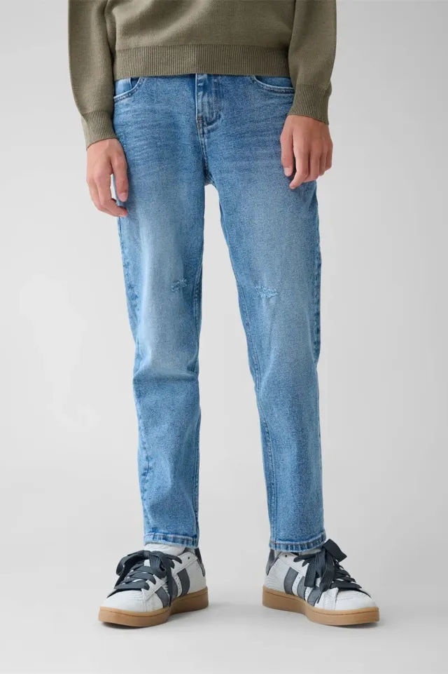Shoeby loose fit jeans medium blue denim Blauw