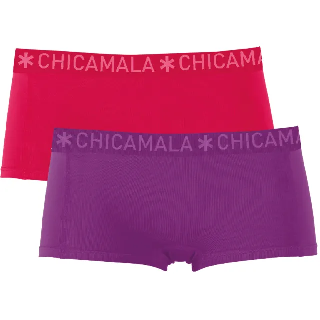 Muchachomalo Meisjes 2-pack Boxershorts Effen Veelkleurig