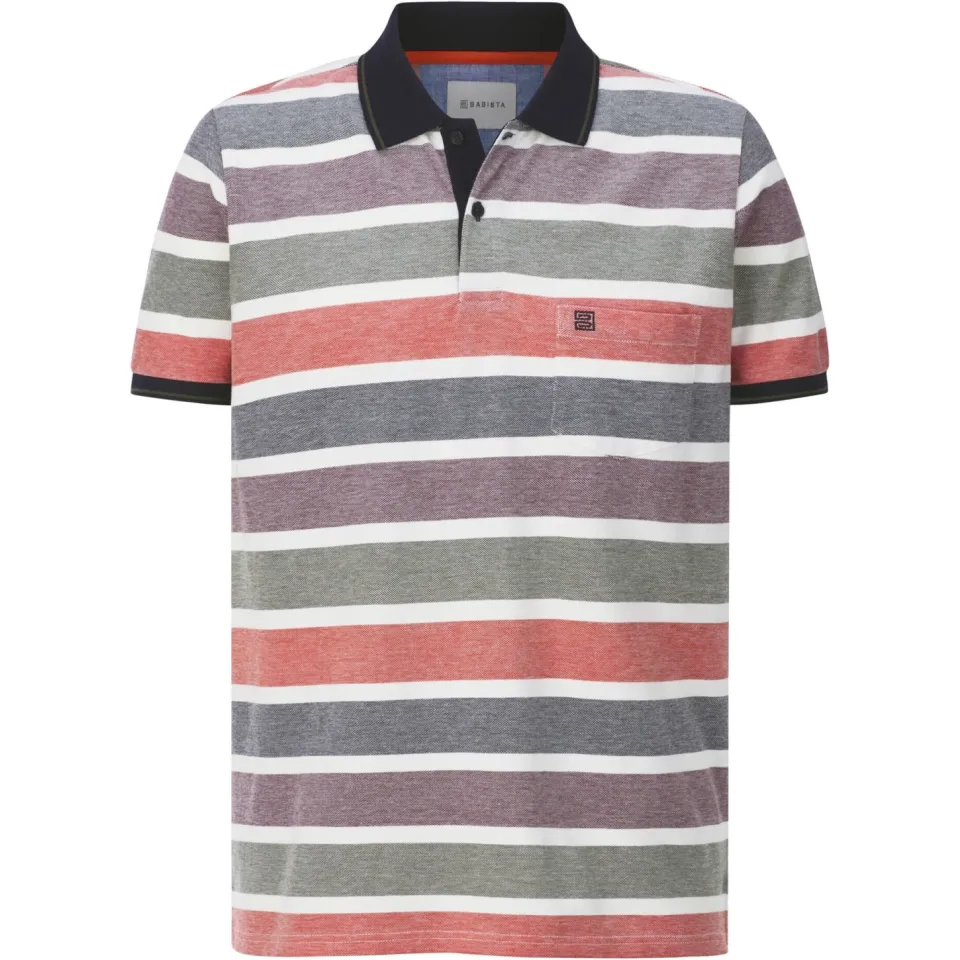 Babista regular fit gestreepte polo Plus Size - oranje, foto 2