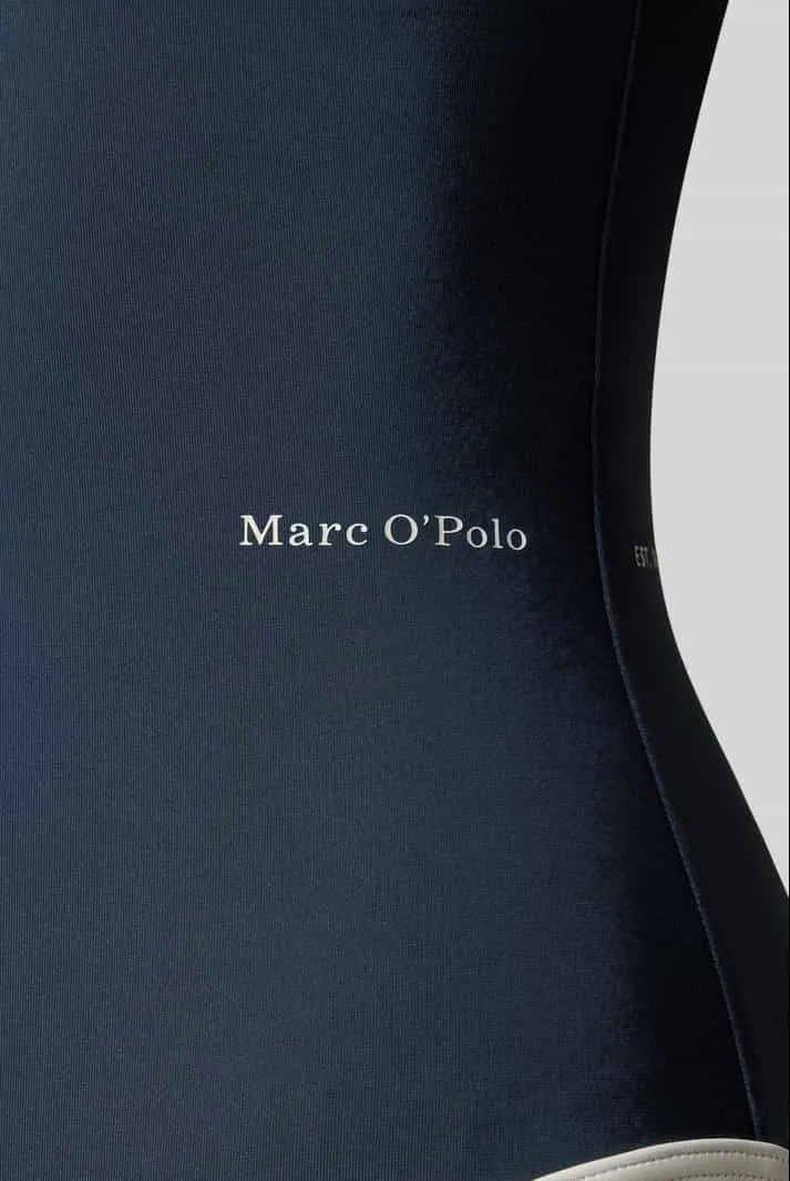 Marc O'Polo Essentials badpak donkerblauw met contrasterende details, foto 4