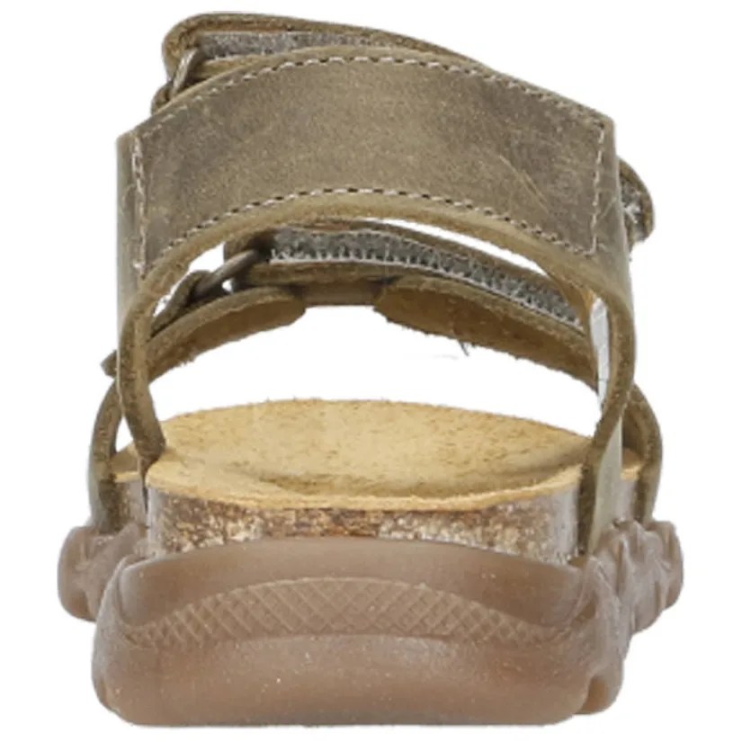 Develab leren sandalen kaki, foto 5