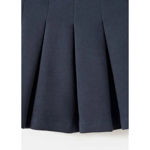 Mango korte plooirok donkerblauw, foto 5