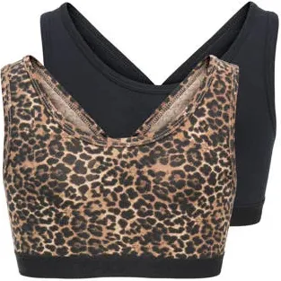 Only KIDS ONLY GIRL KOGLOLA bh top bruin zwart set van 2 Bruin/zwart