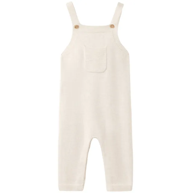Mango gebreide tuinbroek beige