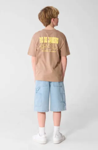 Shoeby T-shirt met backprint lichtbruin, foto 3