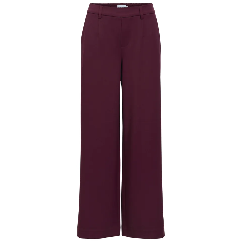 Object wide leg pantalon - donkerrood, foto 2
