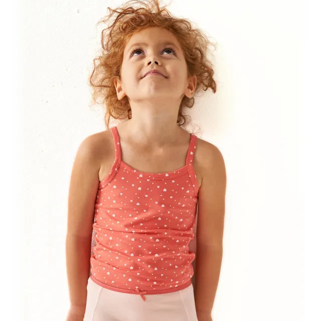 Little Label singlet - koraal/roze/wit (set van 3) Koraalrood/lichtroze/wit