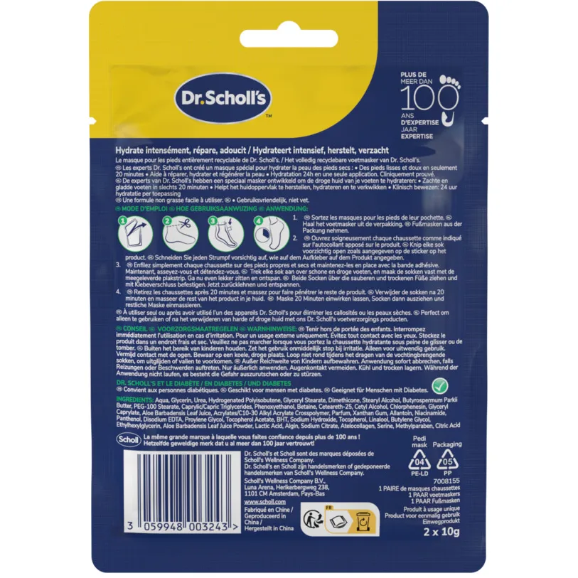Dr. Scholl's Hydraterend & Verzachtend Voetmasker Aloe Vera 1 paar, foto 2