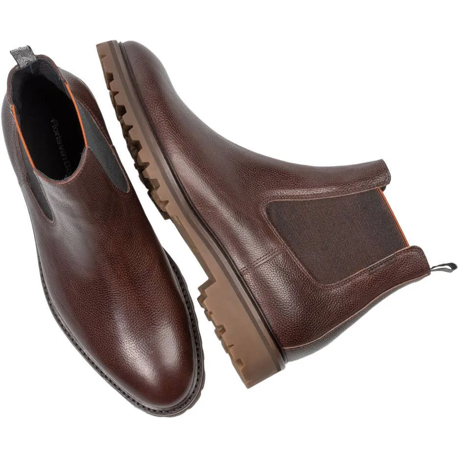 Floris Van Bommel suède chelsea boots met profielzool - donkerbruin, foto 4