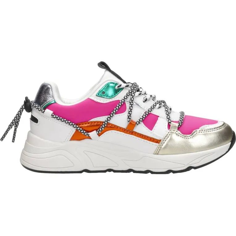 Sub55 sneakers laag wit met roze Fuchsia