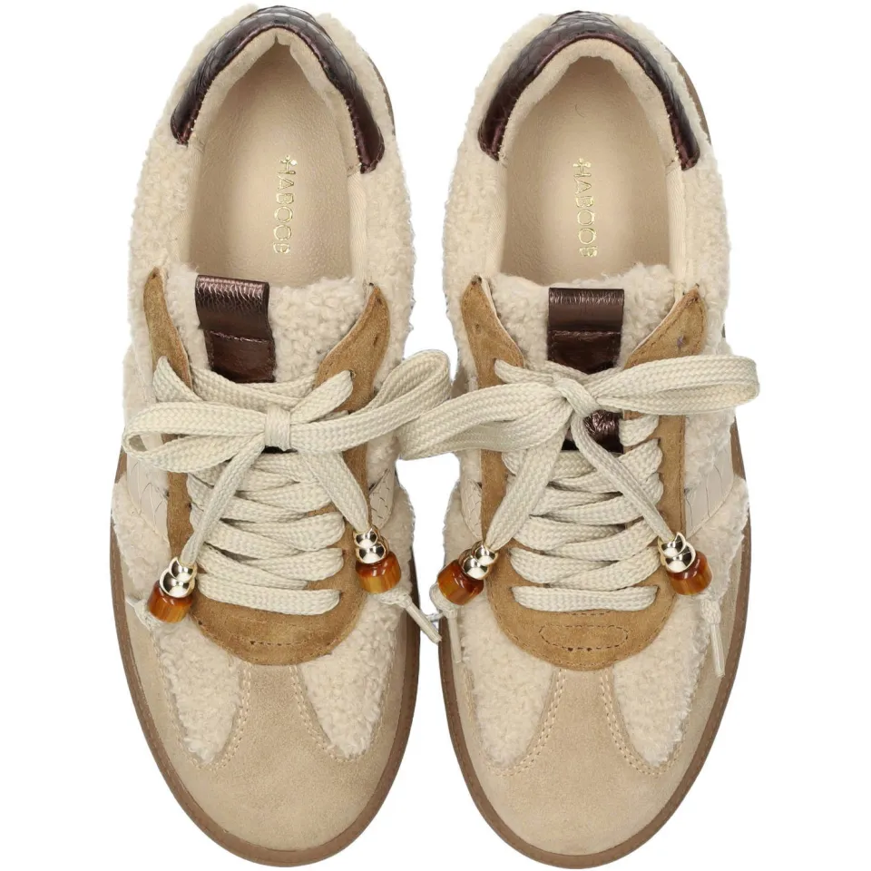 Haboob leren sneakers - ecru, foto 4