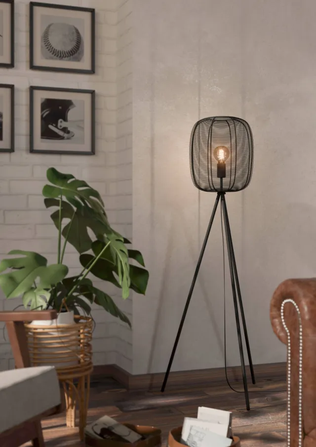 EGLO Derwen Vloerlamp - E27 - Metaal - Zwart Zwart;
