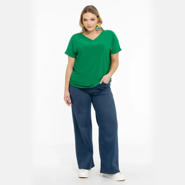 Yoek T-shirt v-hals groen