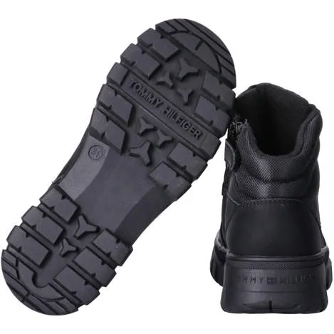 Tommy Hilfiger Schoolkind/tiener veterschoenen met profielzool - zwart, foto 4