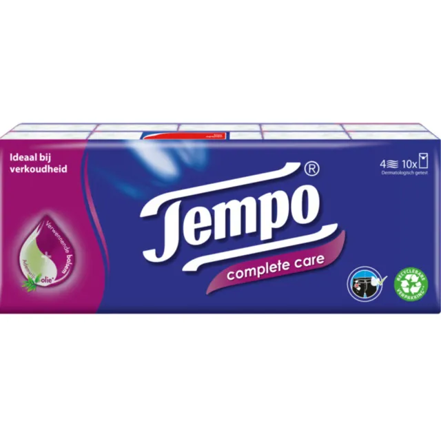 Tempo 3+2 gratis: Tempo Complete Care 4-laags Zakdoekjes 10 stuks