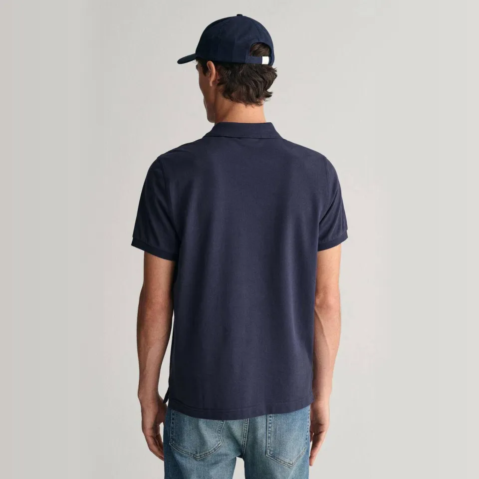Gant regular fit polo Shield met logo evening blue, foto 4