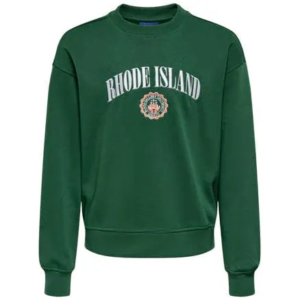 Only & Sons JUNIOR sweater met borduursels en tekst - groen Printopdruk