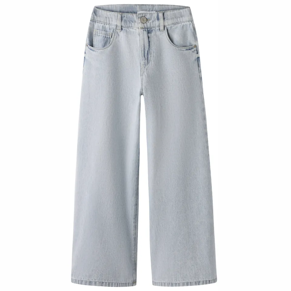 NAME IT KIDS wide leg jeans light blue denim, foto 2