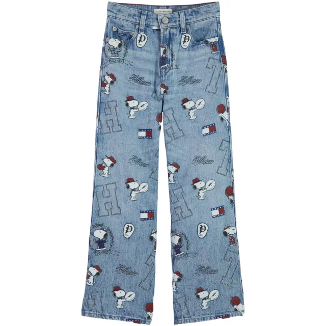 Tommy Hilfiger x Peanuts Snoopy Mabel wide leg jeans met print - lichtblauw denim Denim Light