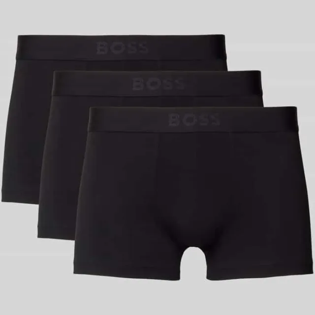 Boss Trunks met elastische band met logo in set van 3 model 'ONE' zwart
