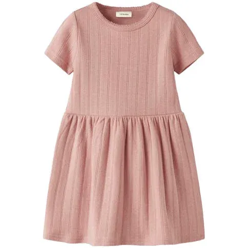 Lil' Atelier mini A-lijn jurk ajour roze