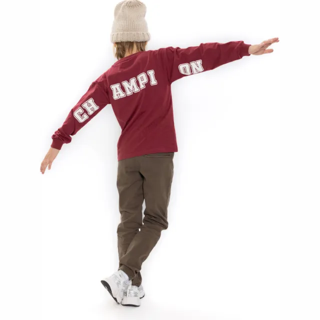 No Way Monday rechtvallende longsleeve met backprint rood, foto 4