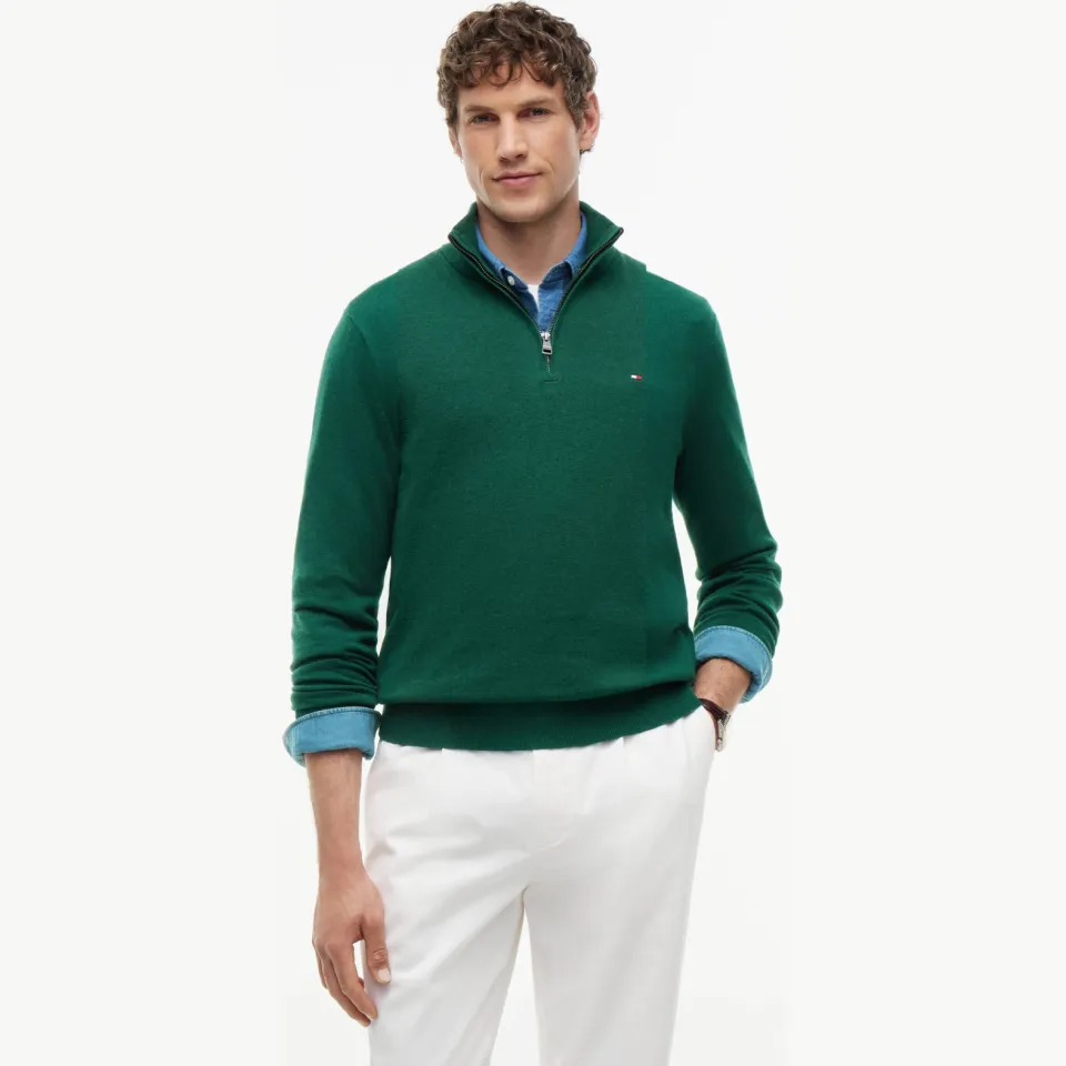 Tommy Hilfiger gebreide trui met kasjmier - groen, foto 3