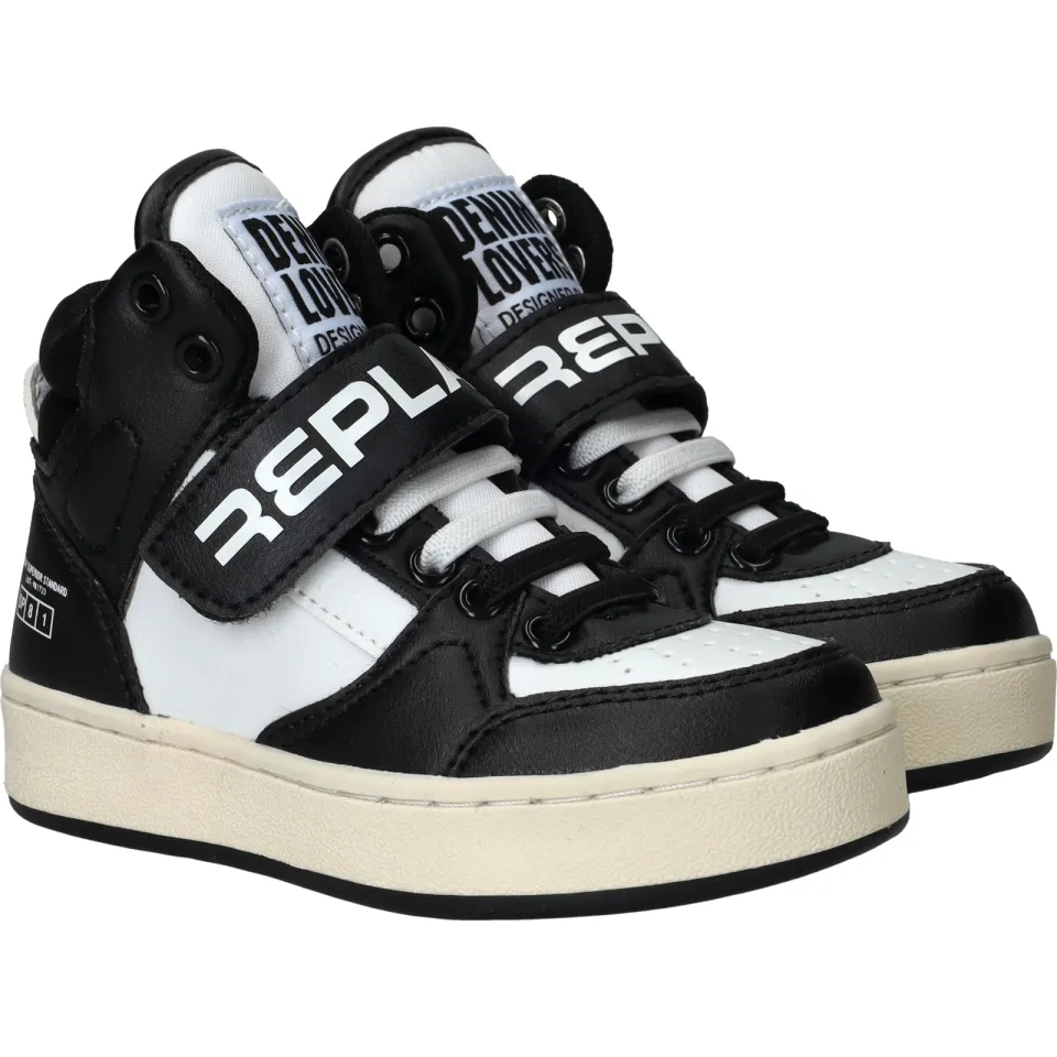 Replay Cobra Kid 4 hoge sneaker zwart-wit, foto 3