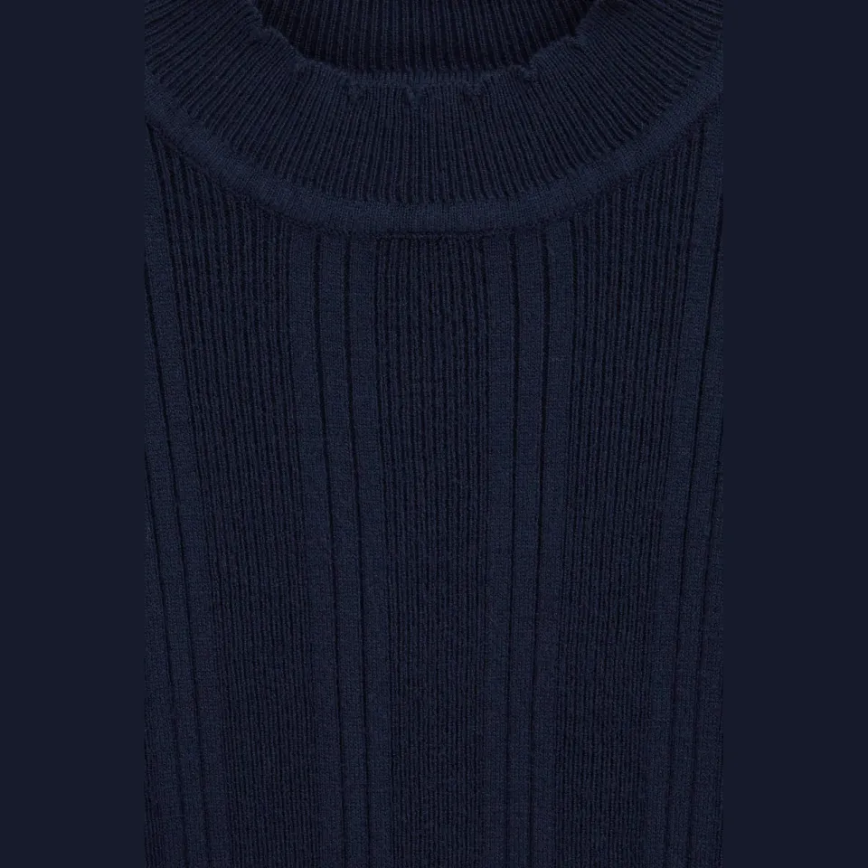 WE Fashion longsleeve donkerblauw opstaande kraag, foto 6