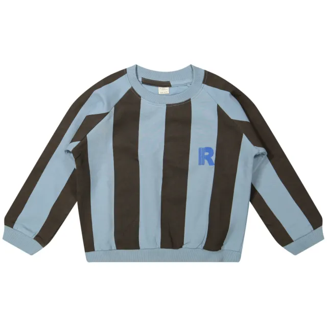 Riffle Amsterdam gestreepte sweater - donkerbruin/lichtblauw