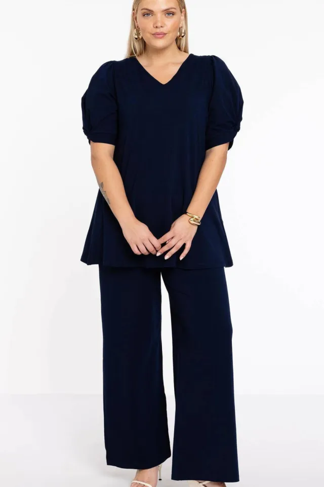 Yoek pantalon lang donkerblauw