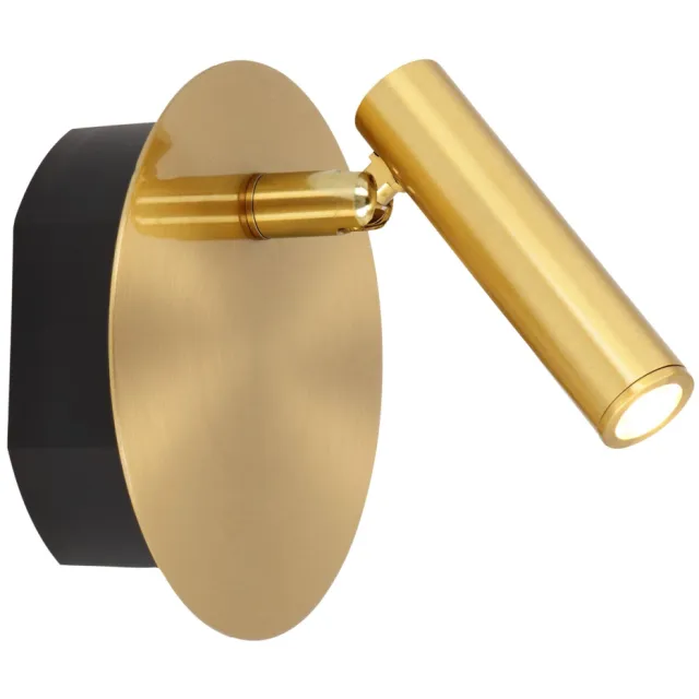Lucide JOLIJN - Oplaadbare Bedlamp / Wandlamp - Accu/Batterij - Ø 10,2 cm - LED Mat Goud / Messing