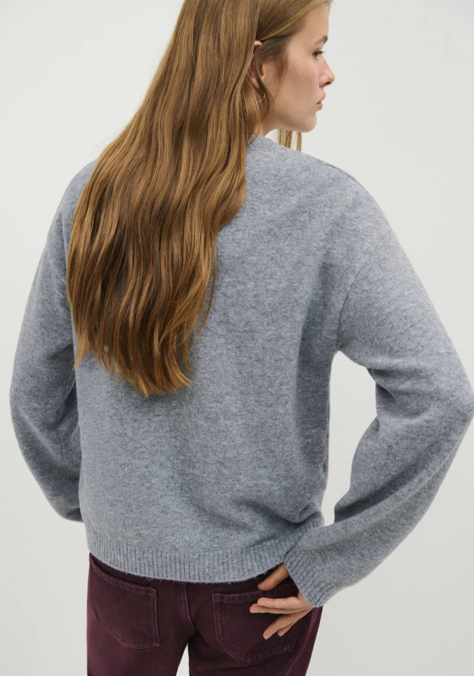 Mango TEEN gebreide trui met wol - grijs, foto 4