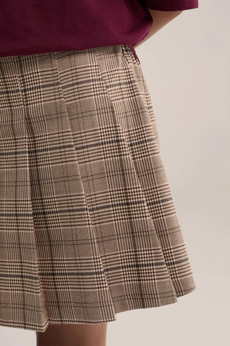 WE Fashion geruite skort beige, foto 5