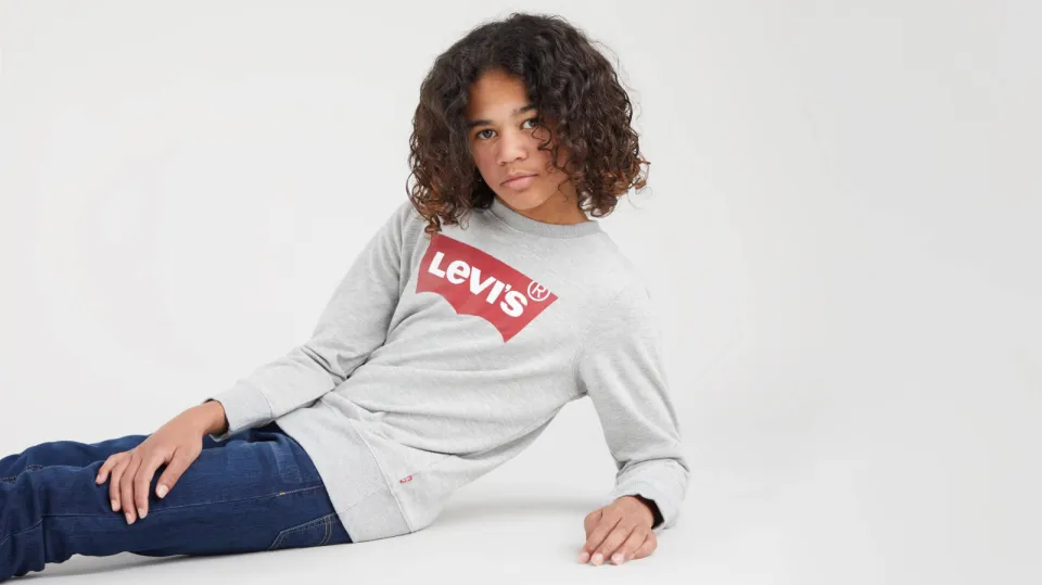 Levi's Kids sweater Batwing met logo grijs melange, foto 7