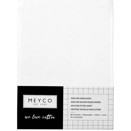 Meyco katoenen molton stretch hoeslaken wit, foto 3