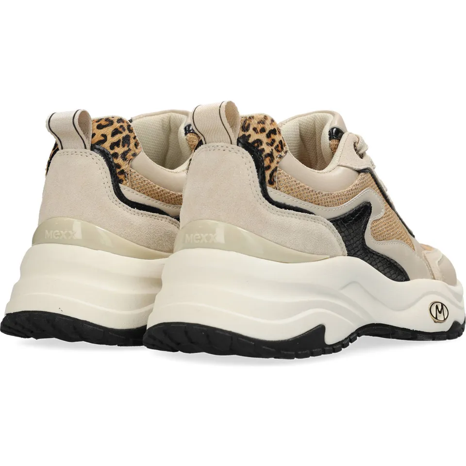 Mexx chunky sneakers beige/goud, foto 3
