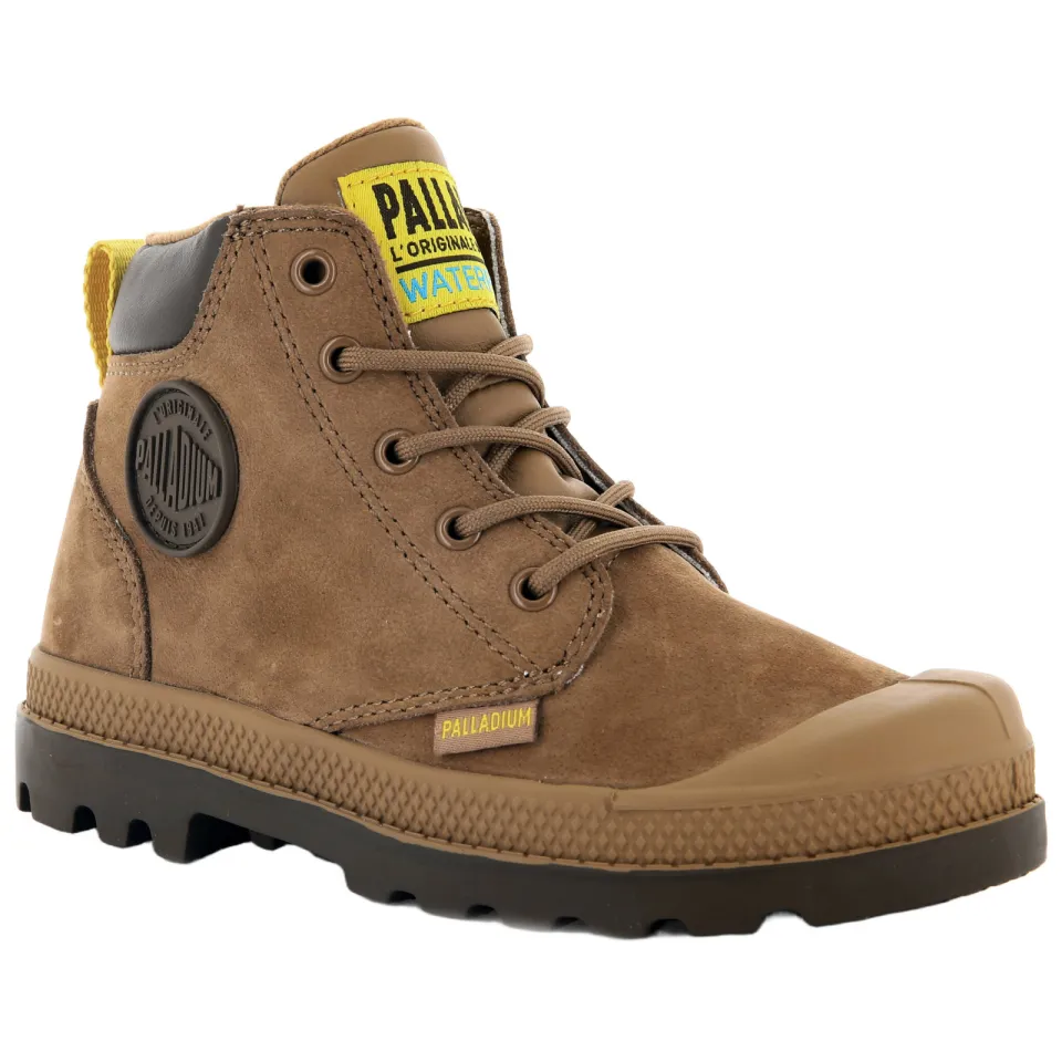 Palladium Schoolkind leren veterschoenen met profielzool - cognac, foto 6